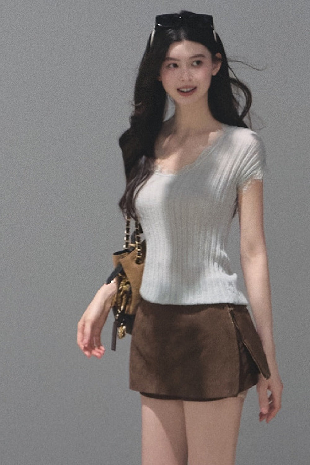 Maillard Retro Suede Skirt