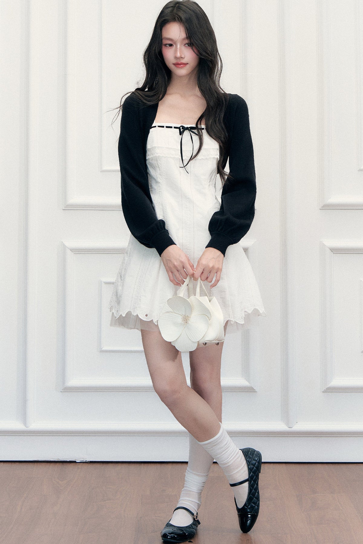 Lace A-Line Dress and Cardigan Set-Up