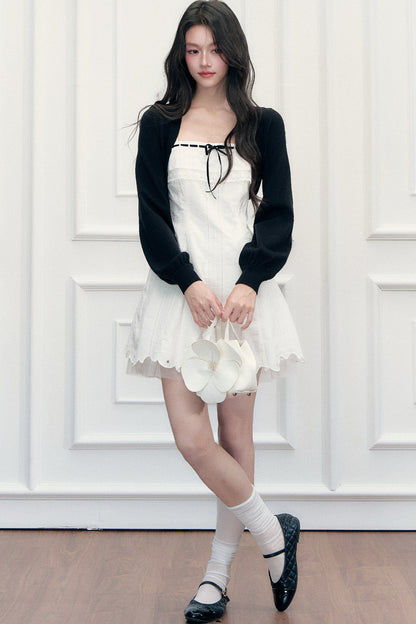 Lace A-Line Dress and Cardigan Set-Up
