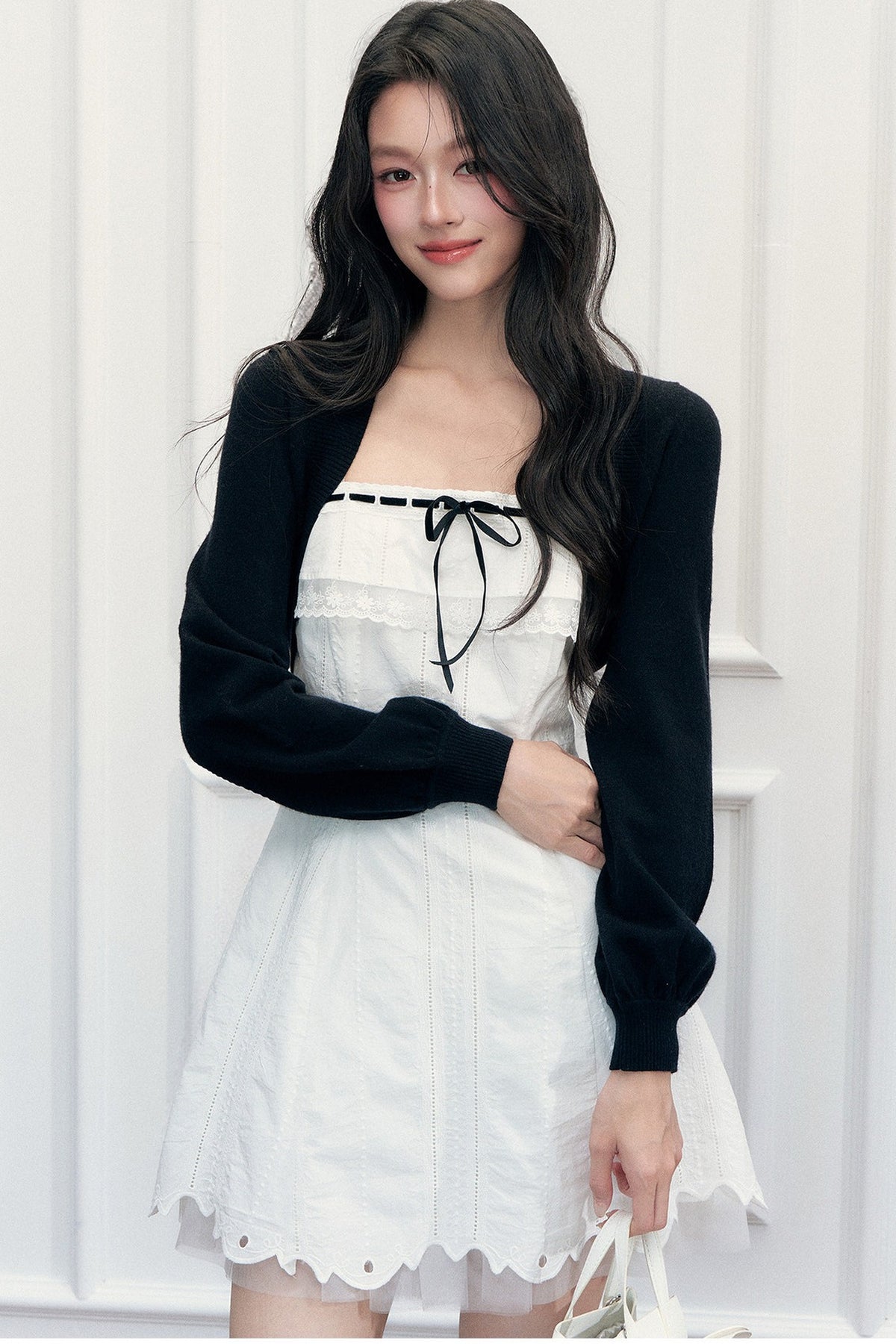 Lace A-Line Dress and Cardigan Set-Up