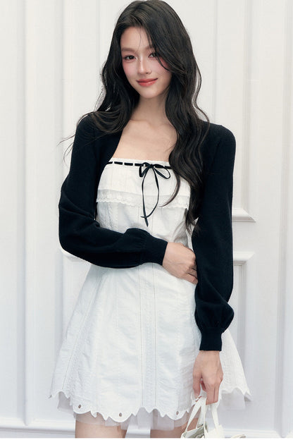 Lace A-Line Dress and Cardigan Set-Up