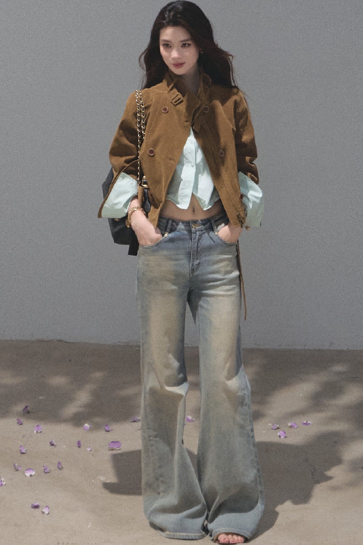 Short Suede Motorcycle Workwear Jacket