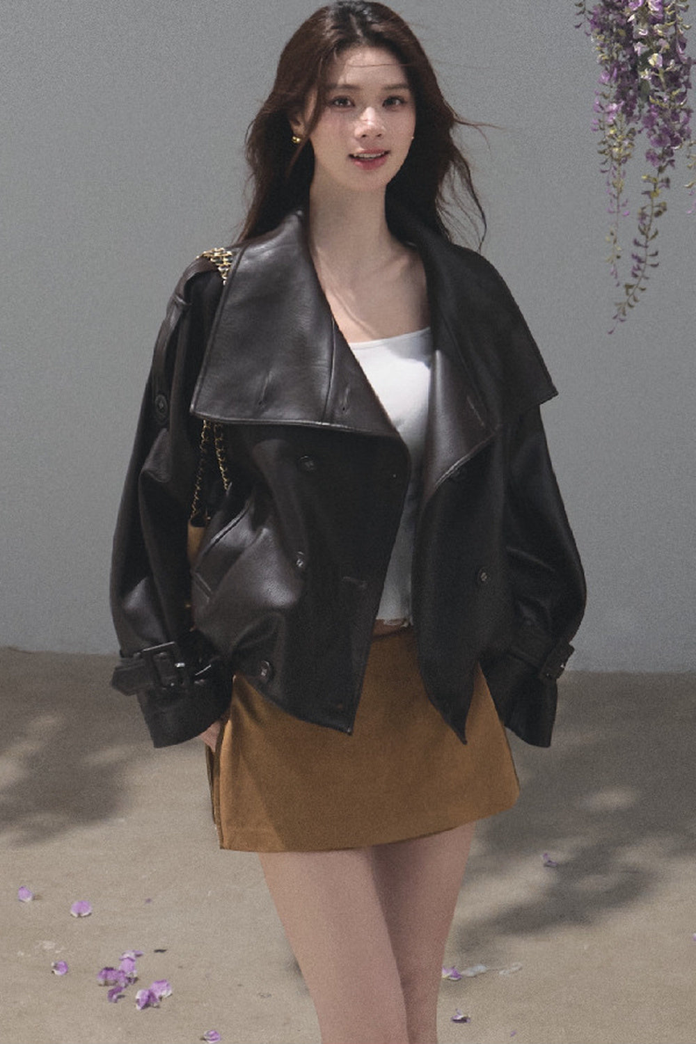 Knight-Style Oil-Waxed Leather Trench Jacket