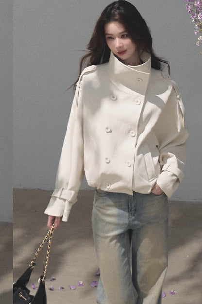 Knight-Style Oil-Waxed Leather Trench Jacket