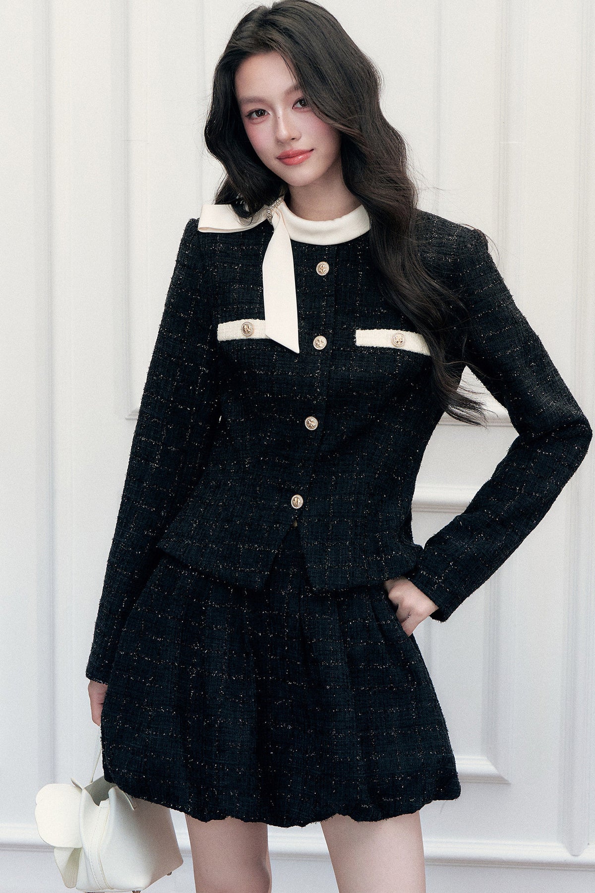 Camellia Tweed Jacket and Flower Bud Skirt Set-Up