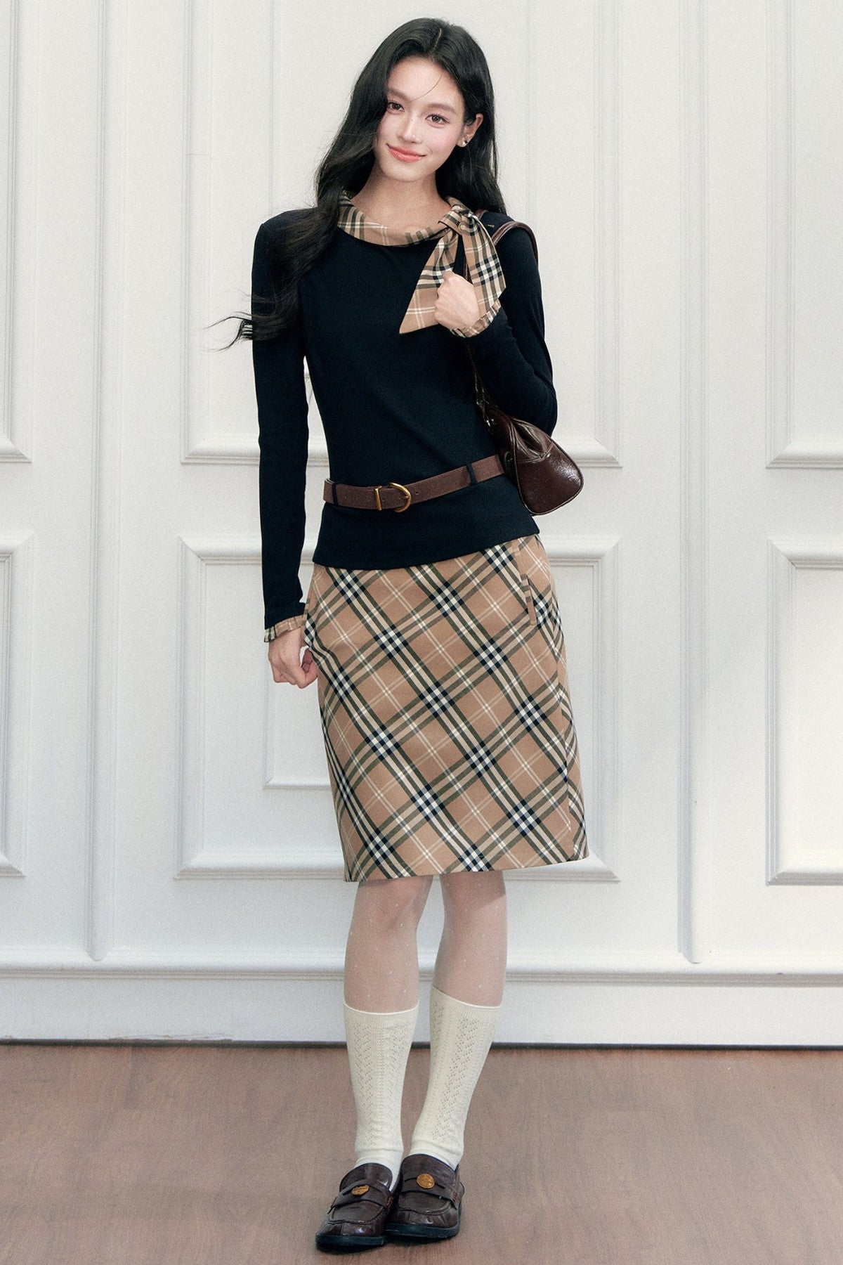 College Style Retro Plaid Skirt