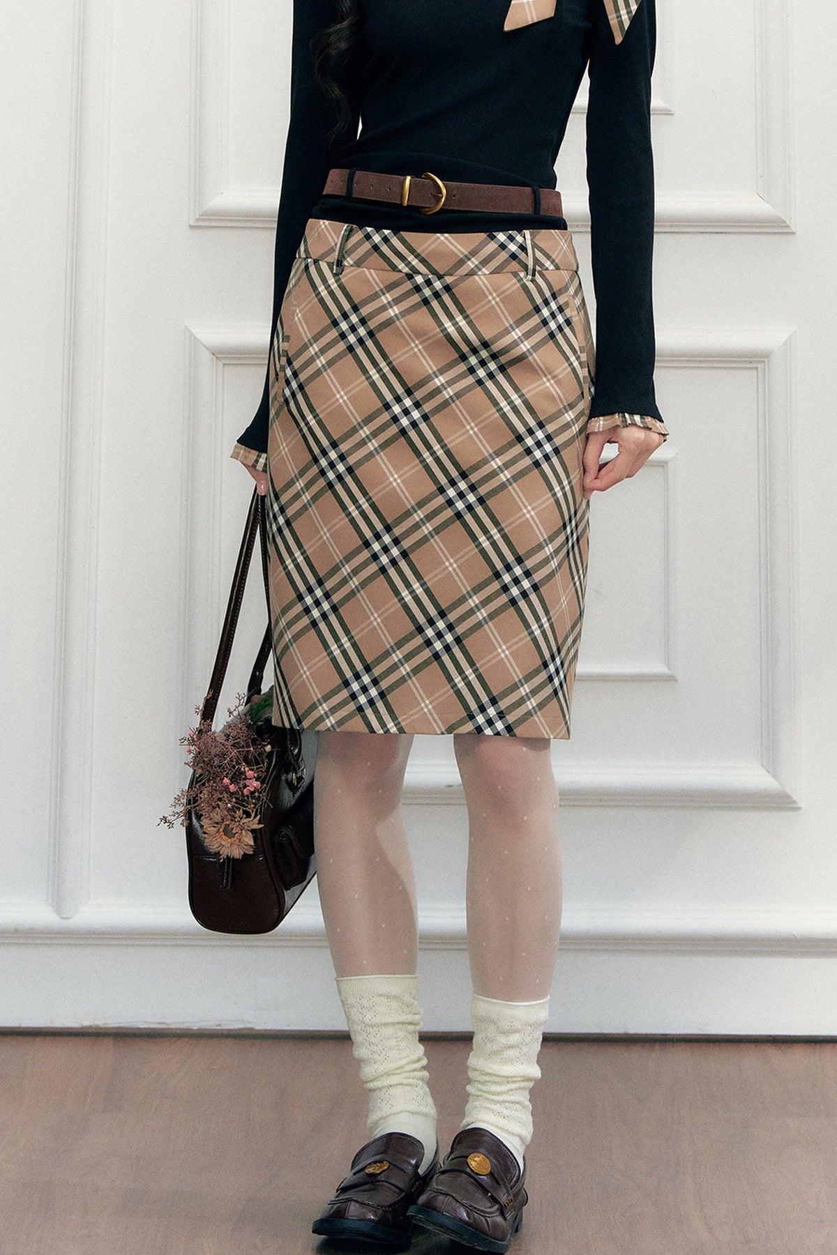 College Style Retro Plaid Skirt