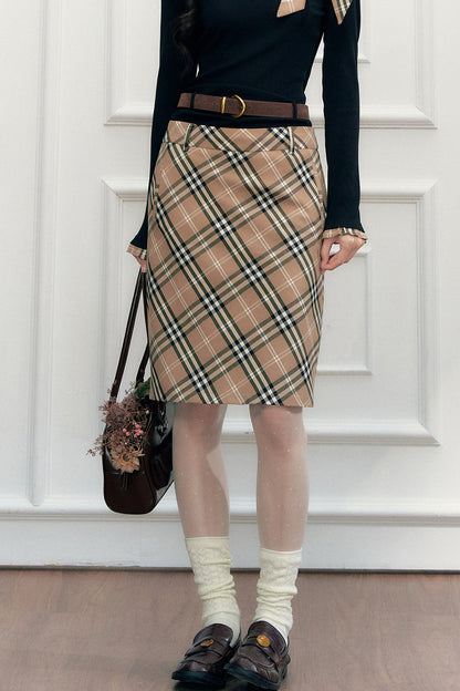 College Style Retro Plaid Skirt
