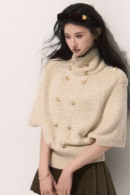 Wool Pullover Cape Shawl Coat