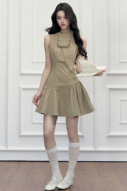 Retro Metal Double-Breasted Napoleon Jacket and Dress Set-Up