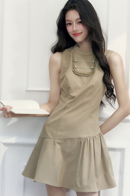 Retro Metal Double-Breasted Napoleon Jacket and Dress Set-Up
