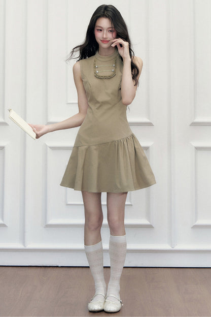 Retro Metal Double-Breasted Napoleon Jacket and Dress Set-Up