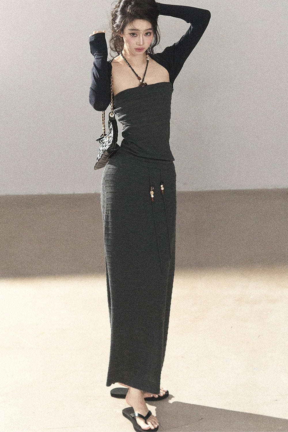 Knit Tube Top and Skirt Set