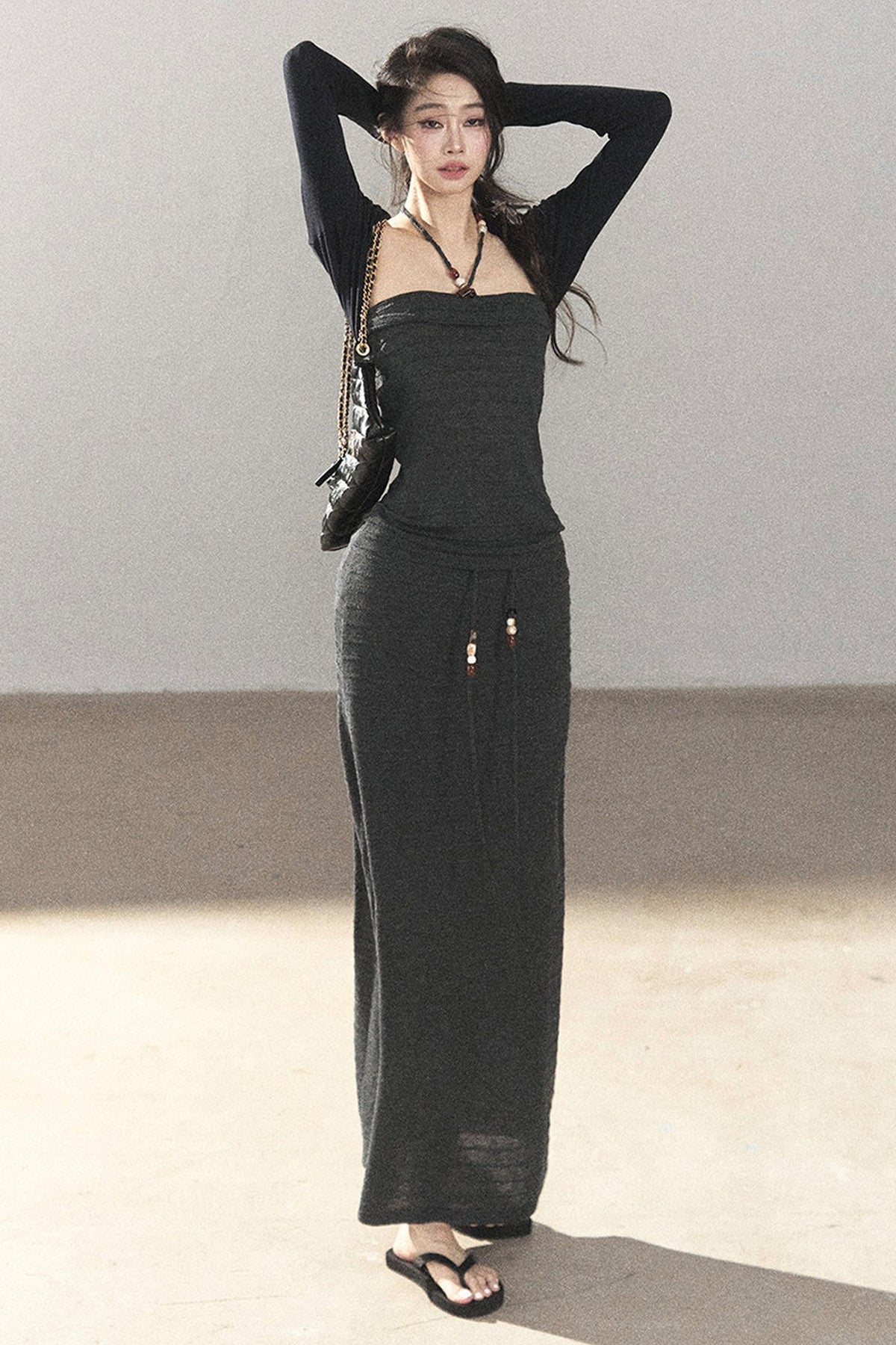 Knit Tube Top and Skirt Set