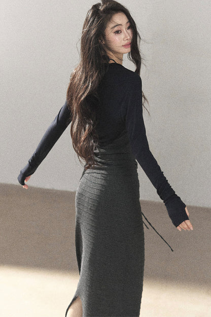 Knit Tube Top and Skirt Set