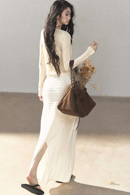 Knit Tube Top and Skirt Set