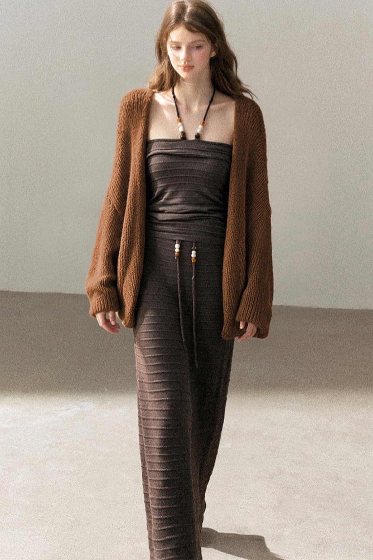 Knit Tube Top and Skirt Set