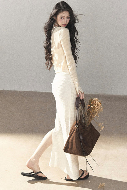 Knit Tube Top and Skirt Set