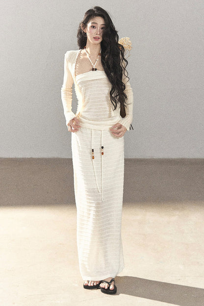 Knit Tube Top and Skirt Set