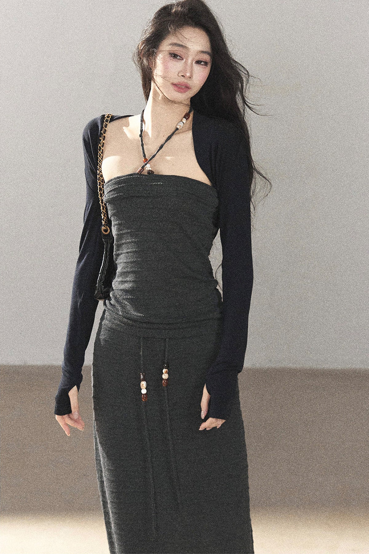 Knit Tube Top and Skirt Set