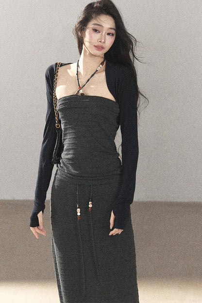 Knit Tube Top and Skirt Set