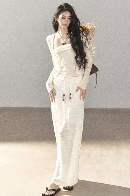 Knit Tube Top and Skirt Set