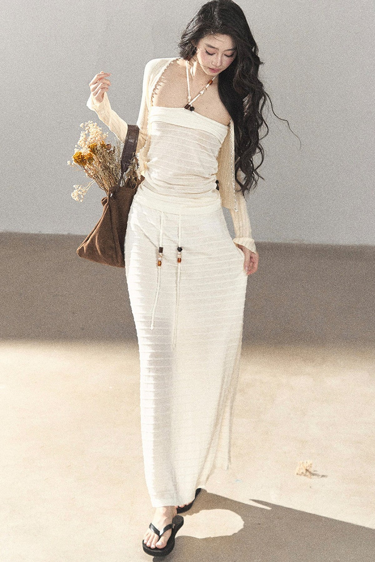Knit Tube Top and Skirt Set
