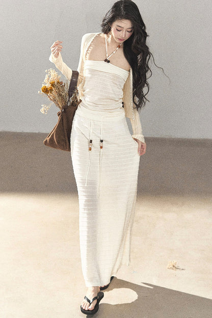 Knit Tube Top and Skirt Set