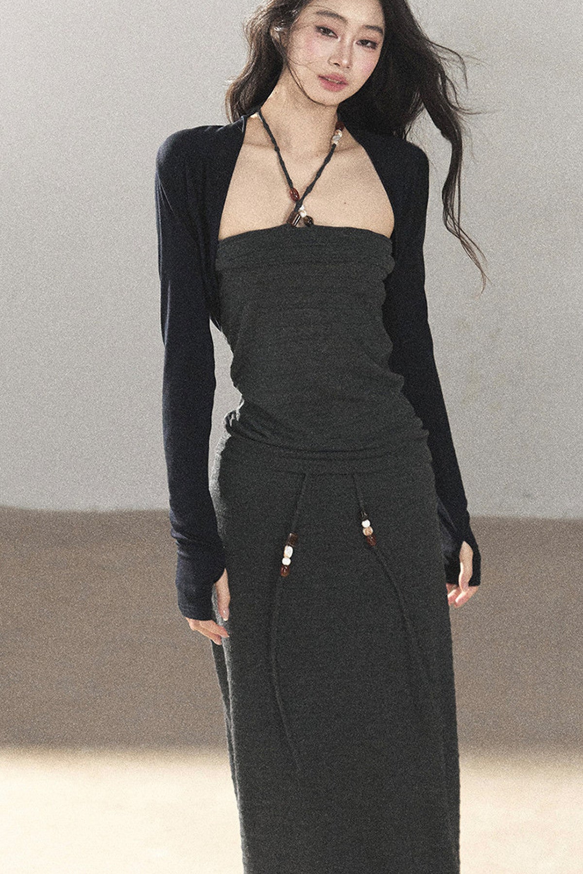 Knit Tube Top and Skirt Set