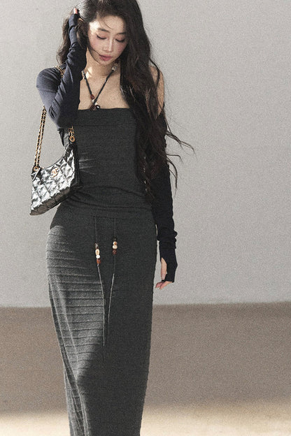 Knit Tube Top and Skirt Set