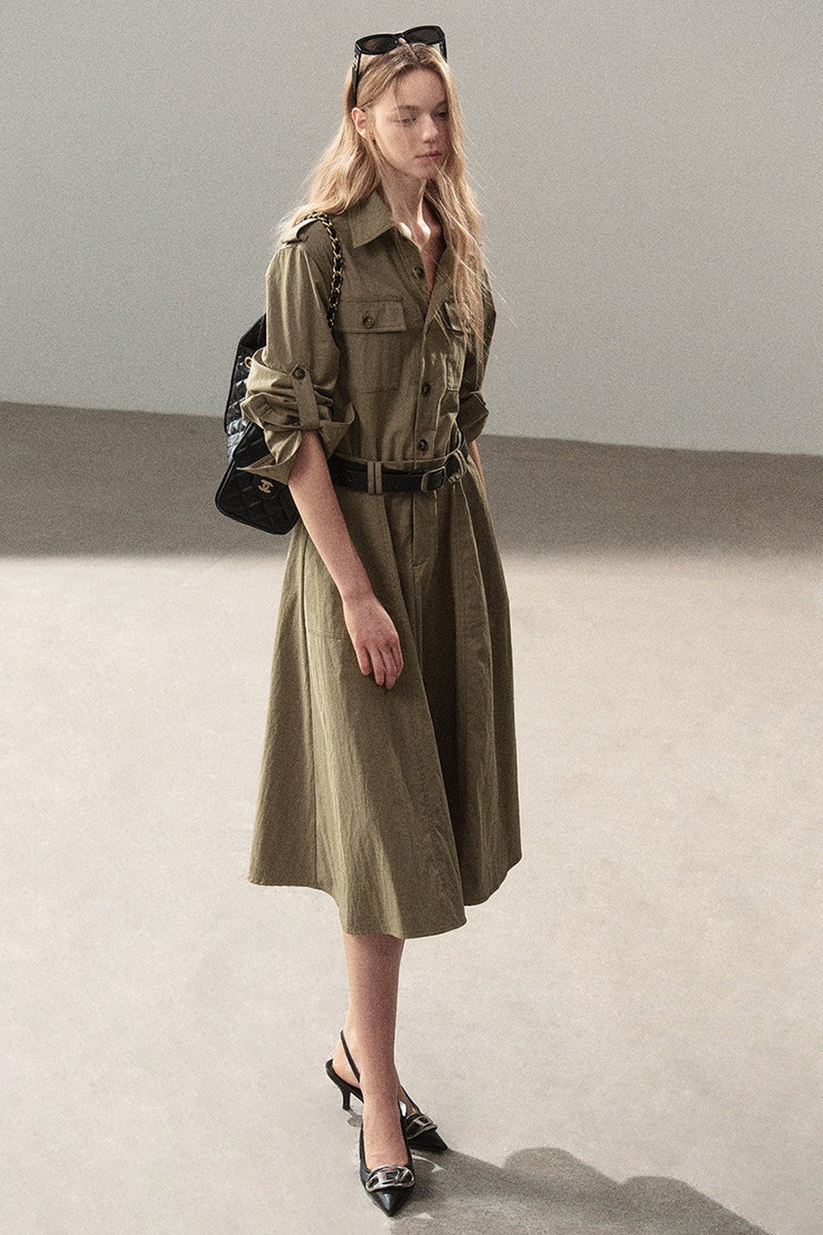 Workwear Style Shirt Dress