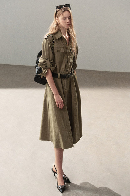 Workwear Style Shirt Dress