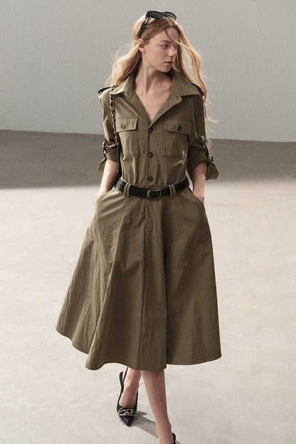 Workwear Style Shirt Dress