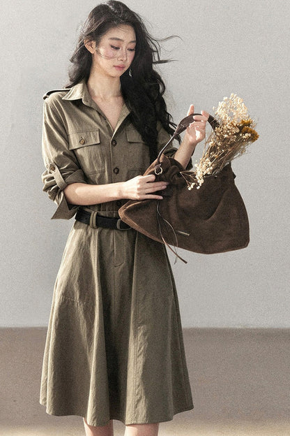 Workwear Style Shirt Dress