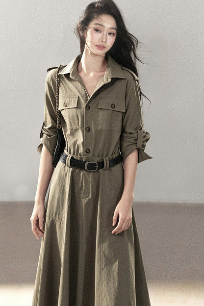 Workwear Style Shirt Dress