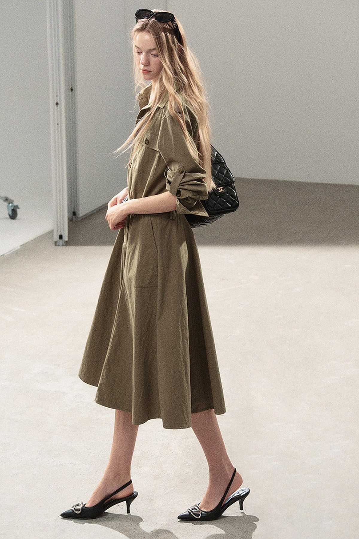 Workwear Style Shirt Dress