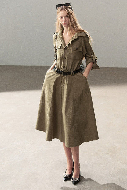 Workwear Style Shirt Dress