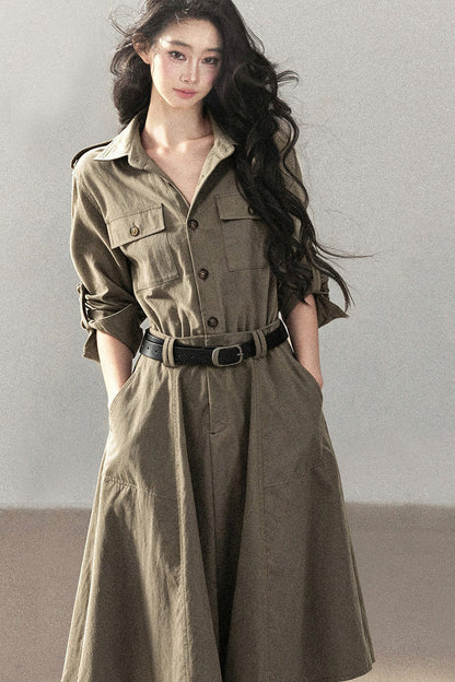 Workwear Style Shirt Dress
