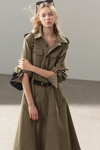 Workwear Style Shirt Dress