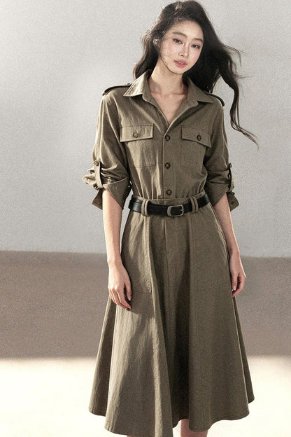 Workwear Style Shirt Dress