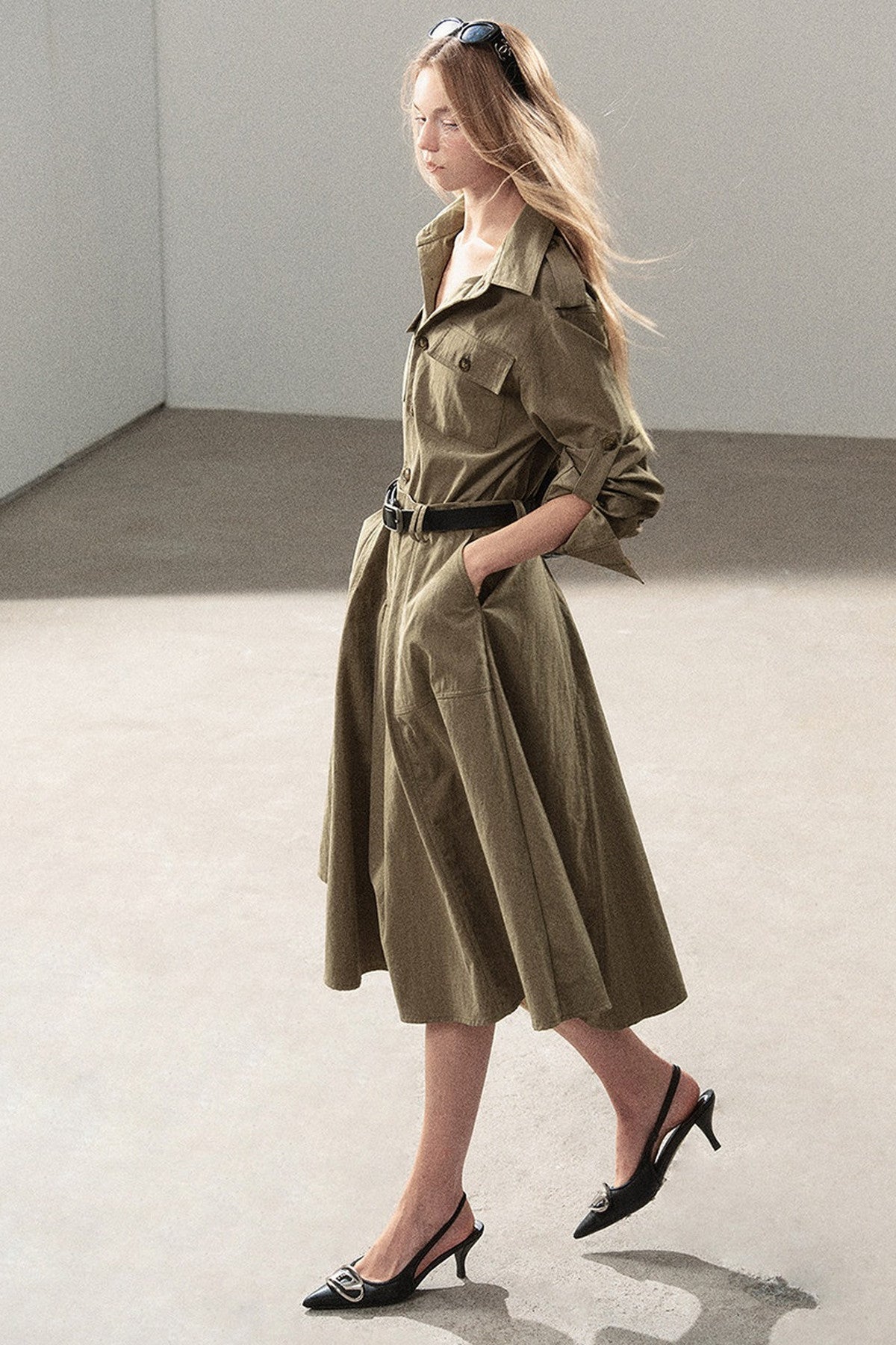 Workwear Style Shirt Dress