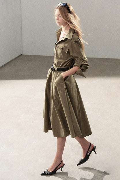 Workwear Style Shirt Dress