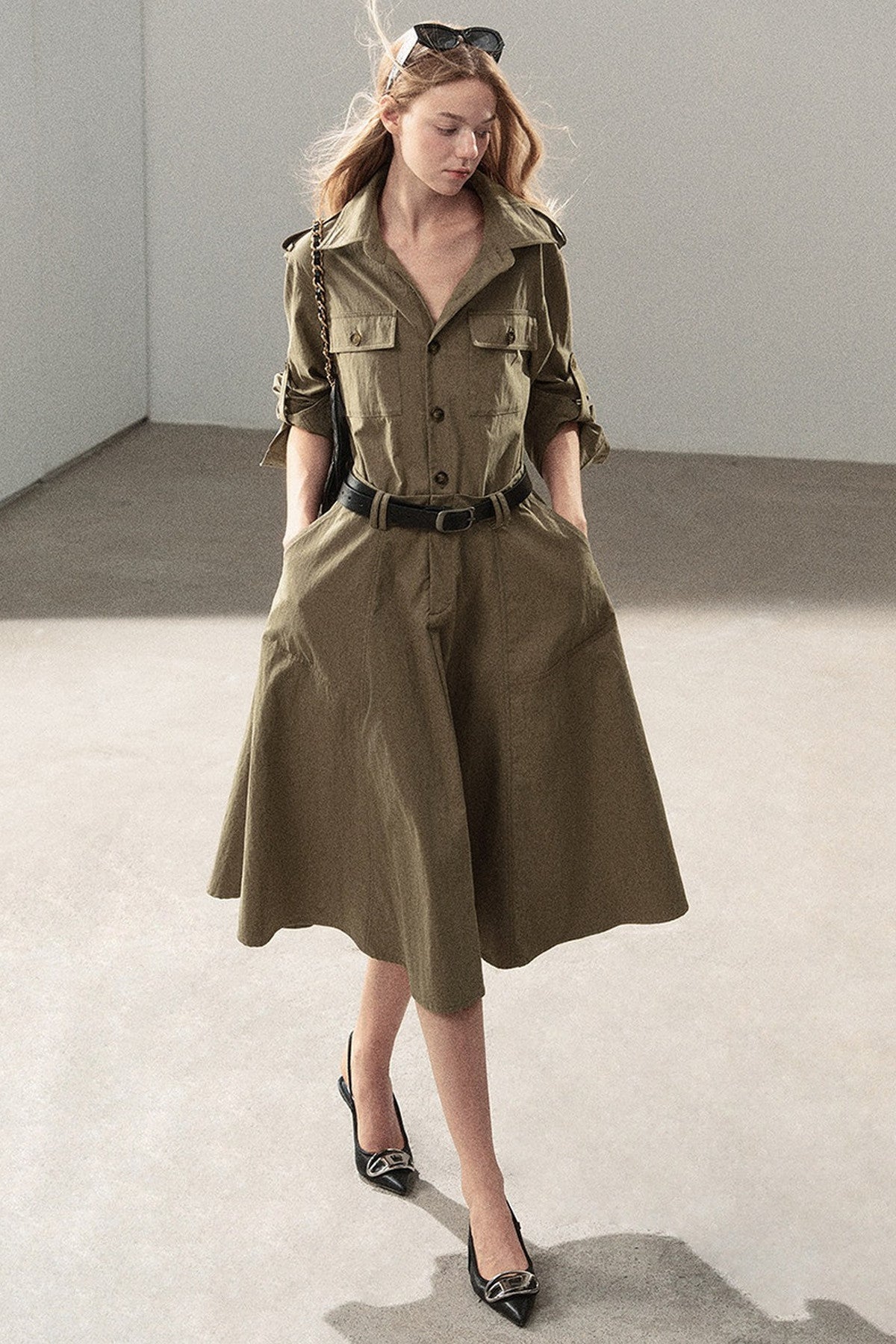 Workwear Style Shirt Dress