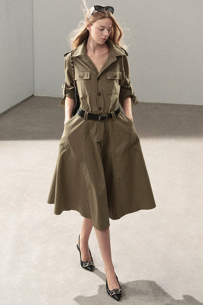 Workwear Style Shirt Dress