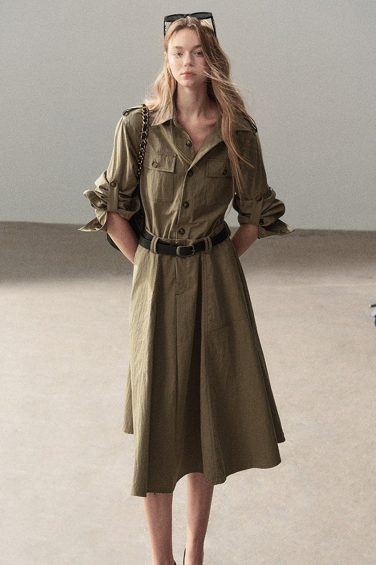 Workwear Style Shirt Dress