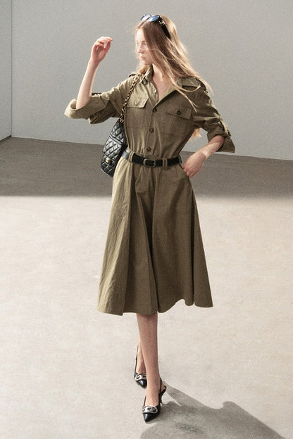 Workwear Style Shirt Dress