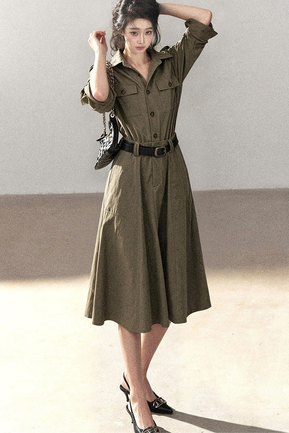 Workwear Style Shirt Dress