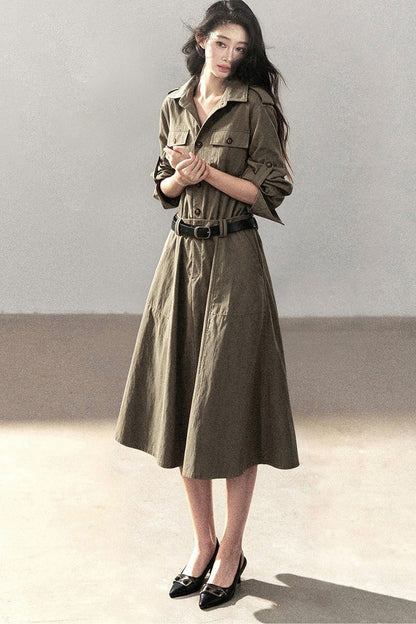 Workwear Style Shirt Dress
