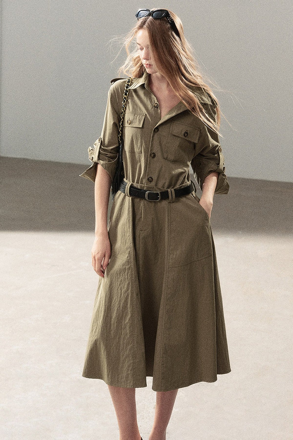 Workwear Style Shirt Dress