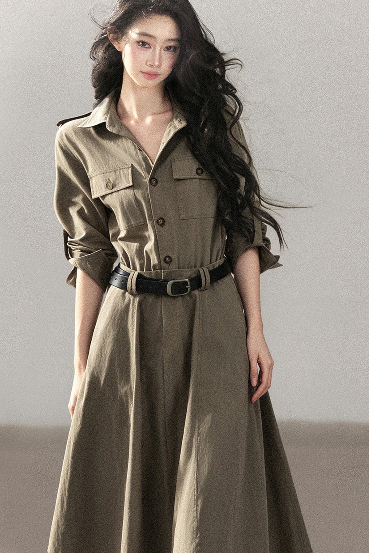 Workwear Style Shirt Dress